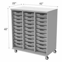 WB Mfg Tote Storage Cabinet, Folkstone Gray, 42" x 48" x 22"