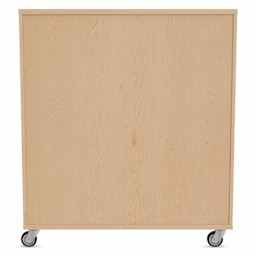 WB Mfg Tote Storage Cabinet - Maple Laminate, 42" x 48", 30 Totes, back of cabinet