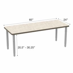 WB Mfg ELO Rectangle Table - Vision Vava Top, Medium