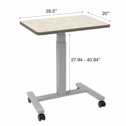 WB Mfg Elevate Plymouth Desk - Vision Vava Top with dimensions