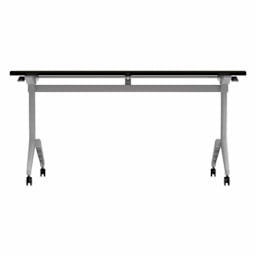 WB Mfg Flip Top Table - Hardrock Maple HPLTop with black edge, front view of table