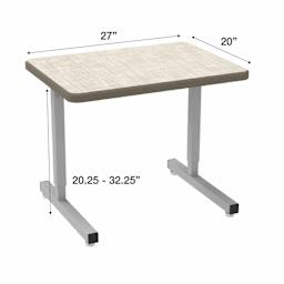 WB Mfg UNE-T Plymouth Desk - Vision Vava Top, dimensions