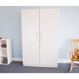 Whitney Brothers White Tall and Wide Wall Cabinet (Cabinet doors closed)