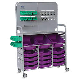 Gratnells Makerspace Cart - Silver with Plum Purple