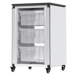 Modular Storage Cabinet, whiteboard side of the single module with 3 large binds. 