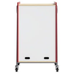 Safco Whiffle Typical 14 Double Storage Cart - Red, laminated dry-erase back of the cart