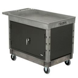 Global Industrial Top Tray Shelf Utility Cart, at an angle