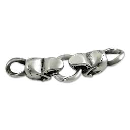John Bead Stainless Steel Antique Silver Clasp - Skull, 35 x 14 mm, underneath