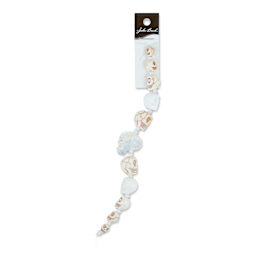 John Bead Assorted Skull Bead Strand - White, 6-1/2" Length