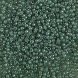 John Bead Miyuki Glass Seed Beads - Dark Sea Green, close-up