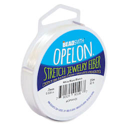 Beadsmith Opelon Stretch Jewelry Fiber - White, 25 m, sideways