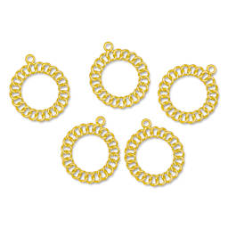 John Bead Beadwork Charms - Gold Chain, Pkg of 5