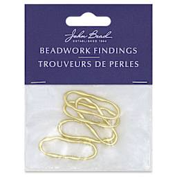 John Bead Beadwork Charms - Gold Organic Oval, Pkg of 5, front of package