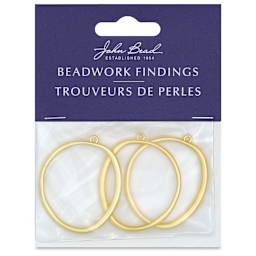 John Bead Beadwork Charms - Gold Organic Circle, Pkg of 3, front of package