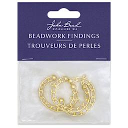John Bead Beadwork Charms - Gold Chain Half Circle, Pkg of 3, front of package