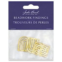 John Bead Beadwork Charms - Gold Rainbow, Pkg of 4, front of package