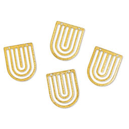 John Bead Beadwork Charms - Gold Rainbow, Pkg of 4