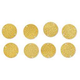 John Bead Beadwork Charms - Gold Circle, 2 holes, Pkg of 8