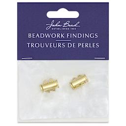 John Bead Beadwork Charms - Gold Tube, 2 Strands, Pkg of 2, front of packaging
