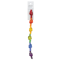 John Bead DIY Designer Glass Bead Strand - Nuggets Rainbow Mix front of packaging