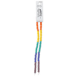 John Bead DIY Designer Glass Bead Strand - Opaque Rainbow Mix back of packaging