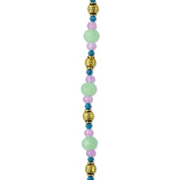 John Bead DIY Designer Glass Bead Strand - Glass and Metal, Light Green close-up