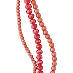 John Bead DIY Designer Glass Bead Strand - Faceted Rondelle and Round, Orange close-up