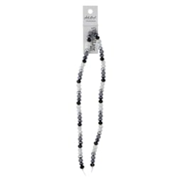 John Bead DIY Designer Glass Bead Strand - Faceted Rondelle, Gray, 6 mm