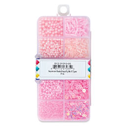 John Bead Sequins & Beads Kit - Pink, 81 g back of packaging