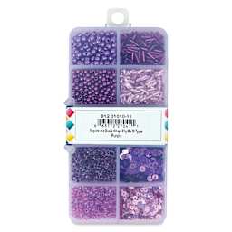 John Bead Sequins & Beads Kit - Purple, 81 g back of packaging
