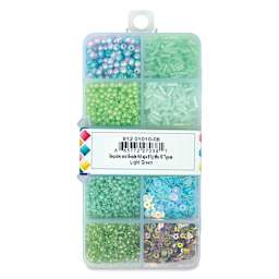 John Bead Sequins & Beads Kit - Light Green, 81 g back of packaging