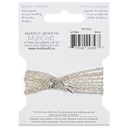 Craft Medley Jeweler's Chain - Silver Twist, 0.08" x 1.3 yd back of packaging