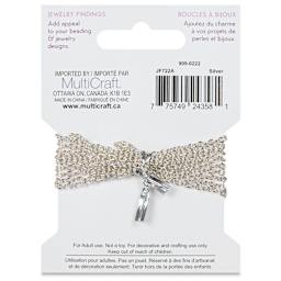 Craft Medley Jeweler's Chain - Silver Twist, 0.1" x 1.3 yd back of packaging