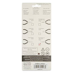 Excel Blades Round Nose Pliers with Side Cutter - back of packaging