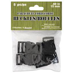 Pepperell Plastic Paracord Buckles - Pkg of 5, Black, 15 mm - front of packaging