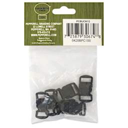 Pepperell Plastic Paracord Buckles - Pkg of 6, Black, 12 mm - back of packaging