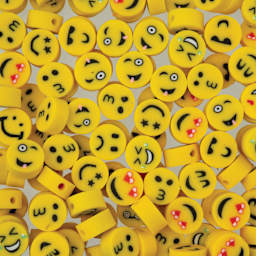 John Bead Craft Beads Clay Shapes - Faces Mix - close-up