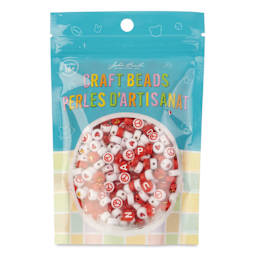 John Bead Craft Beads Disc Mix - Red, 72 g - front of packaging