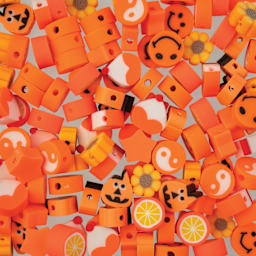 John Bead Craft Beads Clay Shapes - Orange