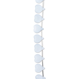 John Bead Crystal Lane DIY Glass Garden Bead Single Strand - Heart Petals, White