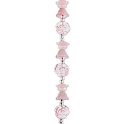 John Bead Crystal Lane DIY Glass Garden Bead Single Strand - Flowers, Roses, and Tulips, Pink