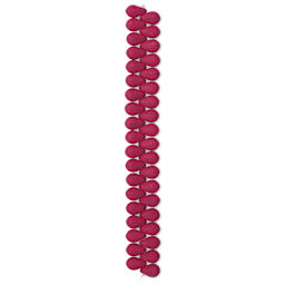 John Bead Czech Glass Preciosa Velvet Bead Strand - Drops, Red Lychee, 6 mm x 9 mm