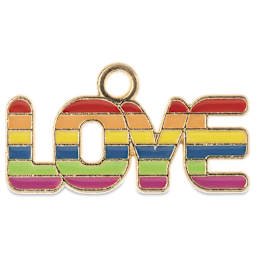 John Bead Sweet & Petite Enamel Charm - Love, Rainbow showing single charm