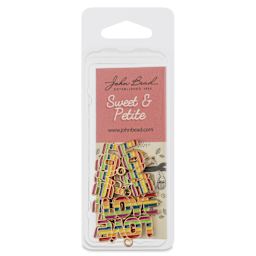 John Bead Sweet & Petite Enamel Charm - Love, Rainbow, Pkg of 8 front of packaging