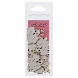 John Bead Sweet & Petite Enamel Charm - Ghost, White, Pkg of 8 front of packaging