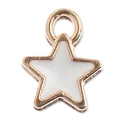 John Bead Sweet & Petite Enamel Charm - Tiny Star, White showing single charm