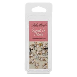 John Bead Sweet & Petite Enamel Charm - Tiny Star, White, Pkg of 10 front of packaging