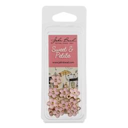 John Bead Sweet & Petite Enamel Charm - Small Flower, Pink, Pkg of 10 front of packaging