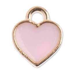 John Bead Sweet & Petite Enamel Charm - Small Heart, Pink showing single charm