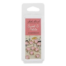 John Bead Sweet & Petite Enamel Charm - Small Heart, Pink, Pkg of 10 front of packaging